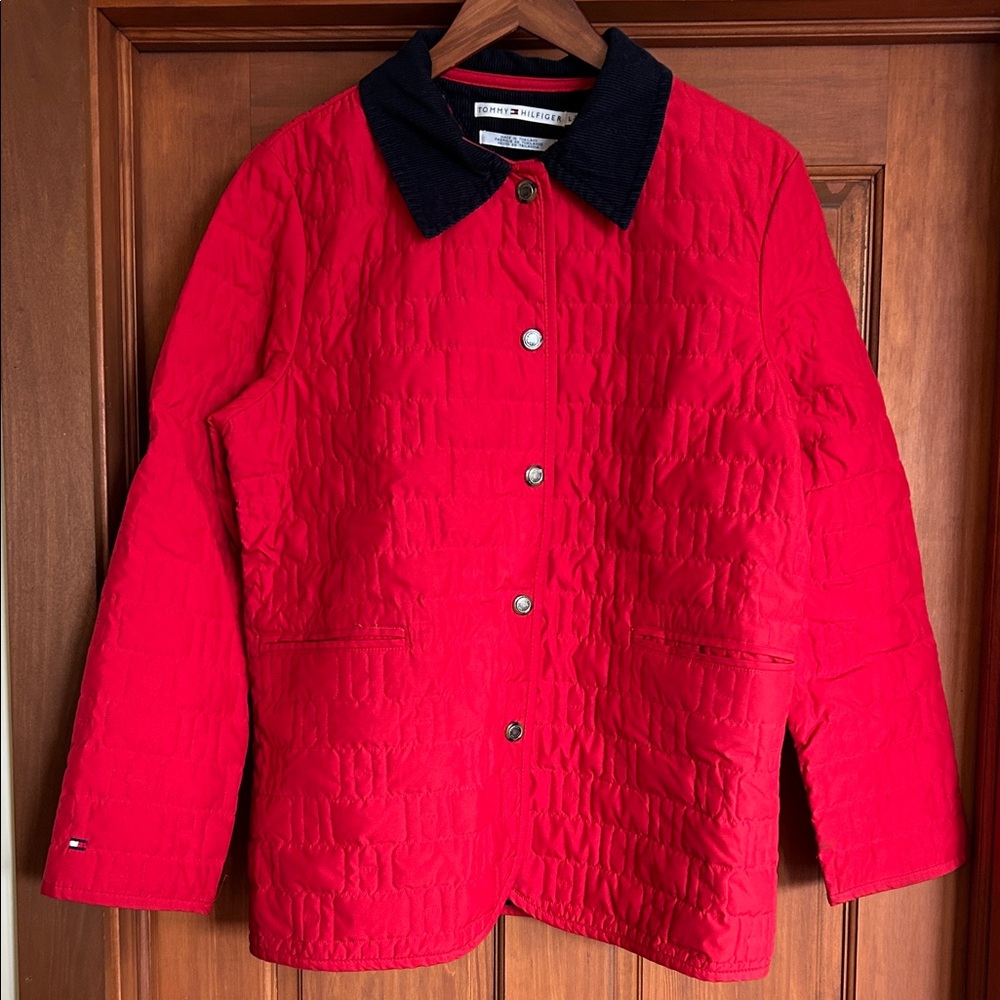 Tommy Hilfiger Red Quilted Utility Jacket
